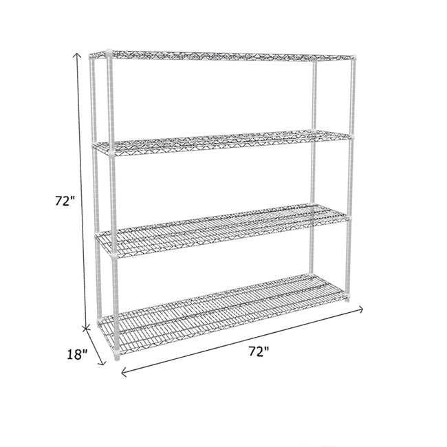 NSF Certified Chrome Wire Shelving Starter Unit