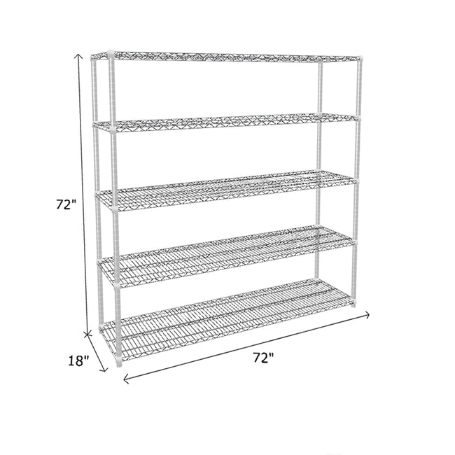 NSF Certified Chrome Wire Shelving Starter Unit