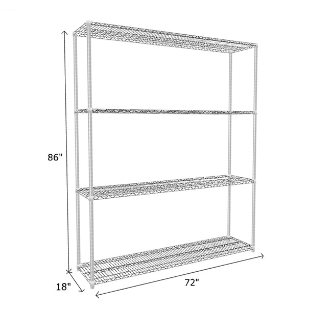 NSF Certified Chrome Wire Shelving Starter Unit