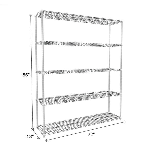 NSF Certified Chrome Wire Shelving Starter Unit