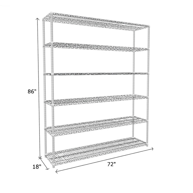 NSF Certified Chrome Wire Shelving Starter Unit