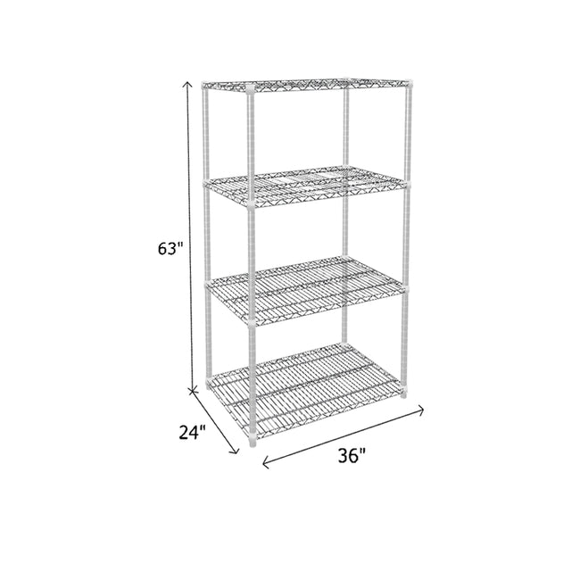 NSF Certified Chrome Wire Shelving Starter Unit