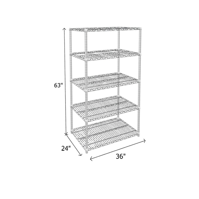 NSF Certified Chrome Wire Shelving Starter Unit