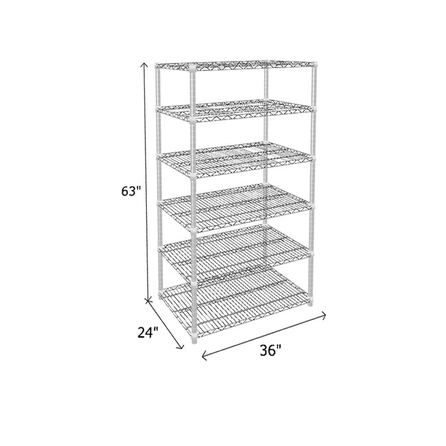 NSF Certified Chrome Wire Shelving Starter Unit