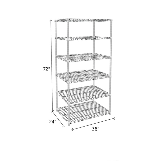 NSF Certified Chrome Wire Shelving Starter Unit