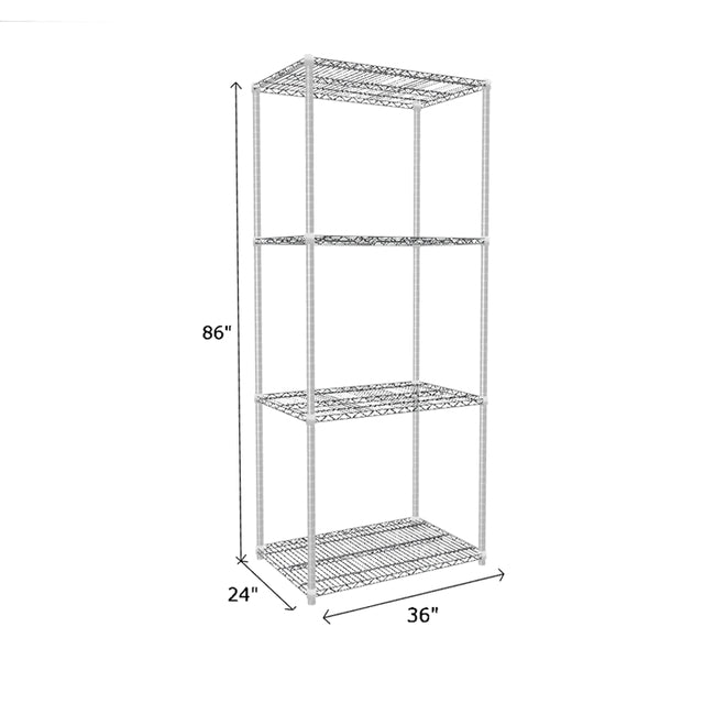 NSF Certified Chrome Wire Shelving Starter Unit