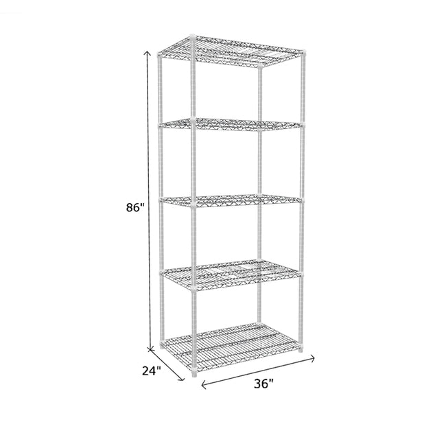 NSF Certified Chrome Wire Shelving Starter Unit