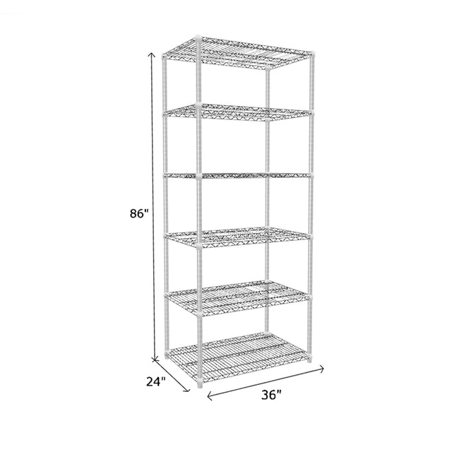 NSF Certified Chrome Wire Shelving Starter Unit