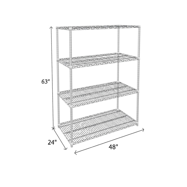 NSF Certified Chrome Wire Shelving Starter Unit