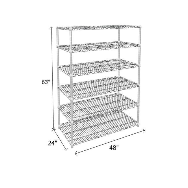 NSF Certified Chrome Wire Shelving Starter Unit