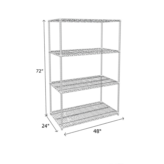 NSF Certified Chrome Wire Shelving Starter Unit