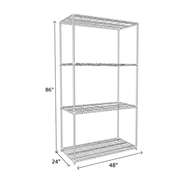 NSF Certified Chrome Wire Shelving Starter Unit