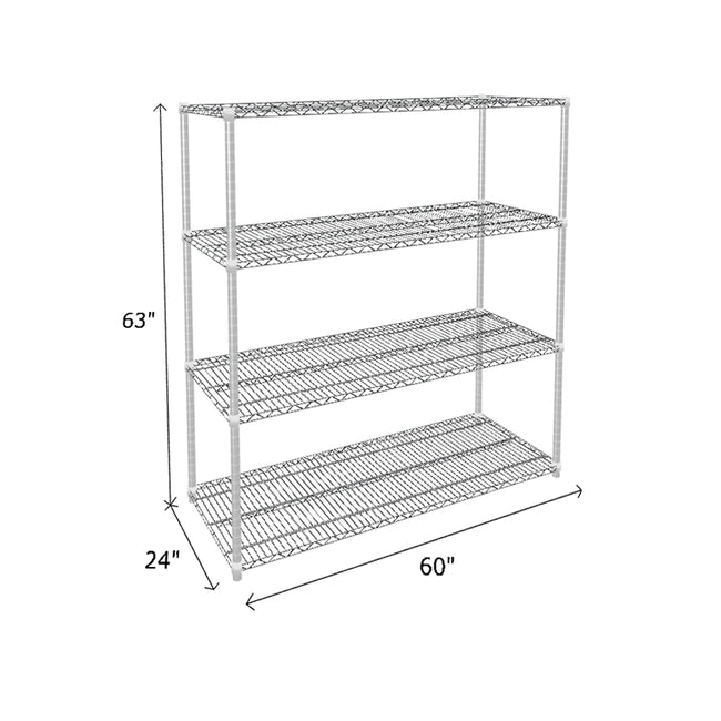 NSF Certified Chrome Wire Shelving Starter Unit