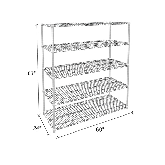 NSF Certified Chrome Wire Shelving Starter Unit