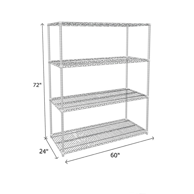 NSF Certified Chrome Wire Shelving Starter Unit