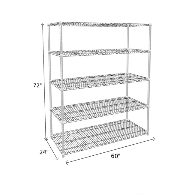 NSF Certified Chrome Wire Shelving Starter Unit