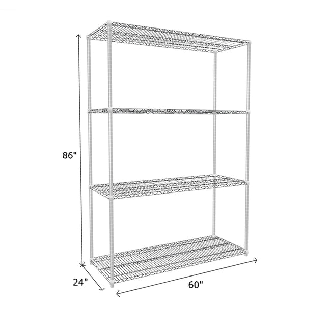 NSF Certified Chrome Wire Shelving Starter Unit