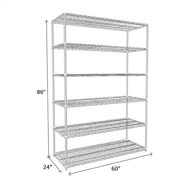 NSF Certified Chrome Wire Shelving Starter Unit