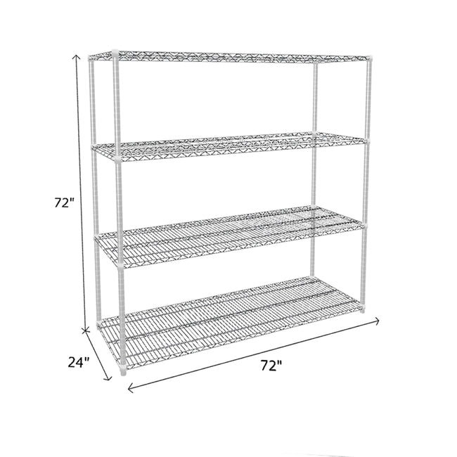 NSF Certified Chrome Wire Shelving Starter Unit