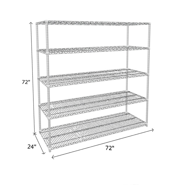 NSF Certified Chrome Wire Shelving Starter Unit