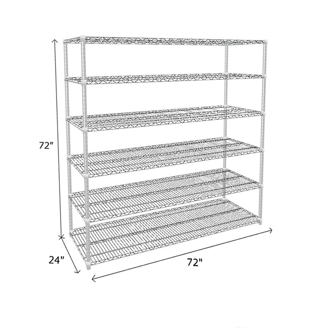 NSF Certified Chrome Wire Shelving Starter Unit