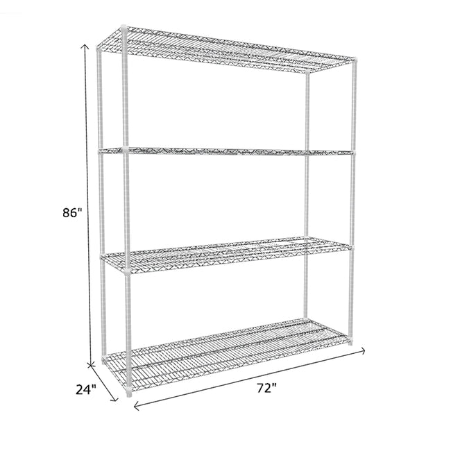NSF Certified Chrome Wire Shelving Starter Unit