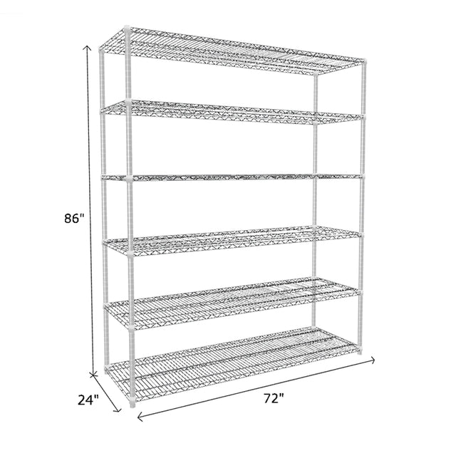 NSF Certified Chrome Wire Shelving Starter Unit