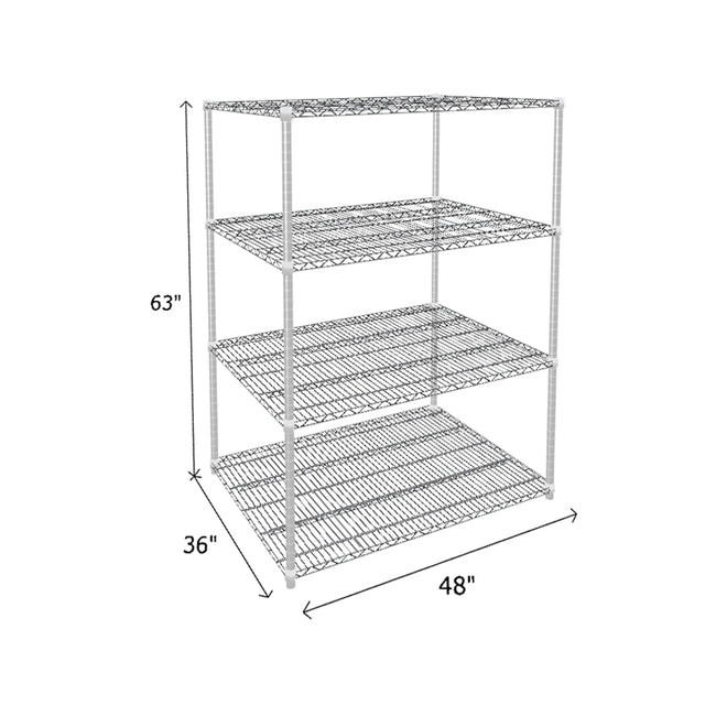 NSF Certified Chrome Wire Shelving Starter Unit