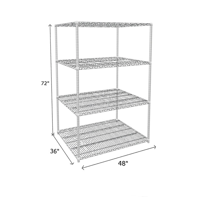 NSF Certified Chrome Wire Shelving Starter Unit