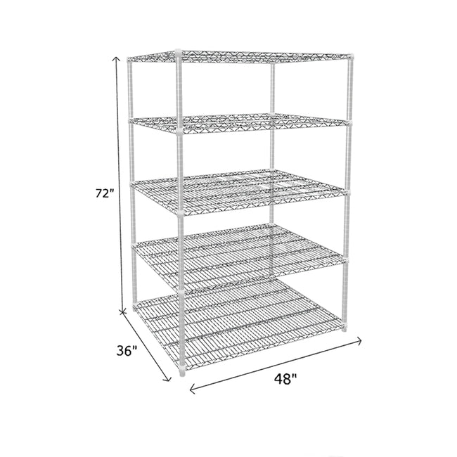 NSF Certified Chrome Wire Shelving Starter Unit