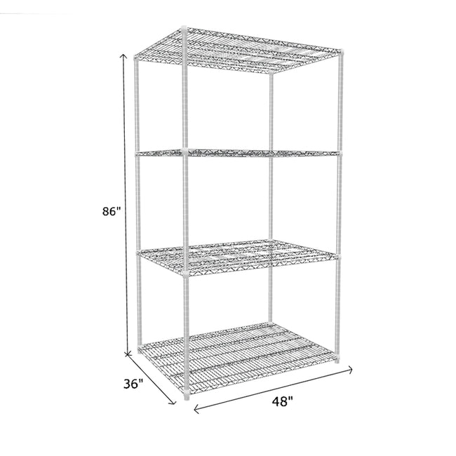 NSF Certified Chrome Wire Shelving Starter Unit