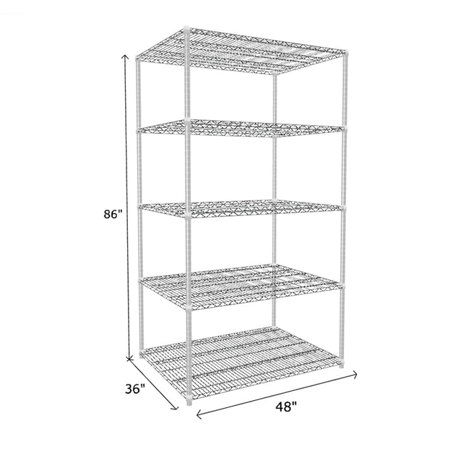 NSF Certified Chrome Wire Shelving Starter Unit