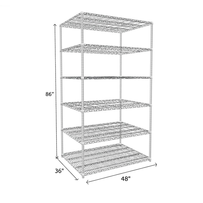 NSF Certified Chrome Wire Shelving Starter Unit