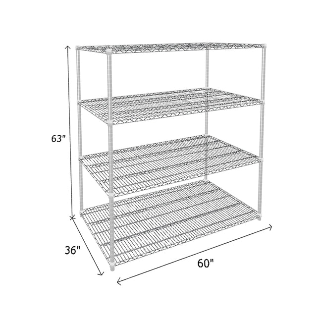 NSF Certified Chrome Wire Shelving Starter Unit