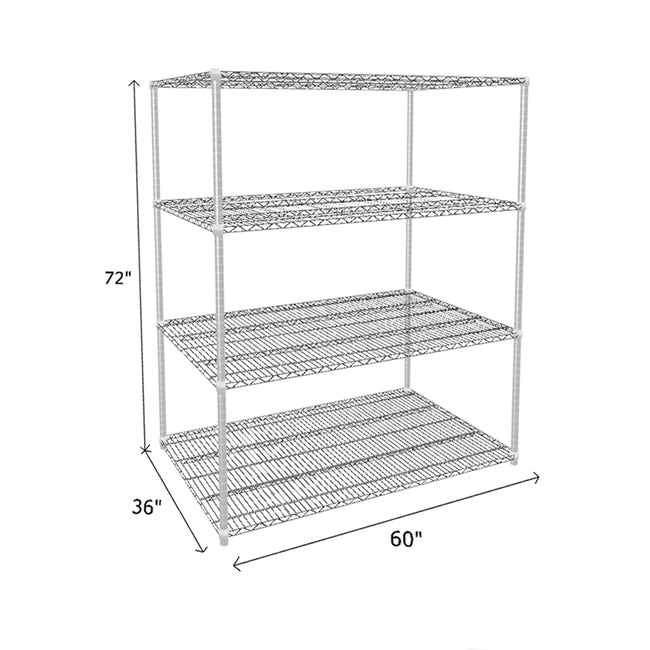 NSF Certified Chrome Wire Shelving Starter Unit