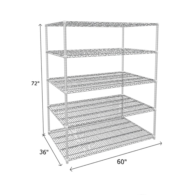 NSF Certified Chrome Wire Shelving Starter Unit