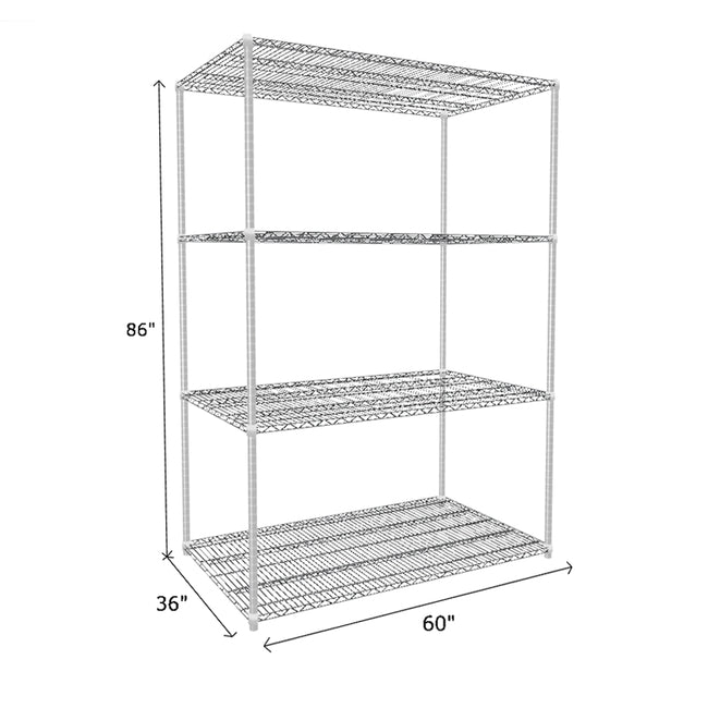 NSF Certified Chrome Wire Shelving Starter Unit