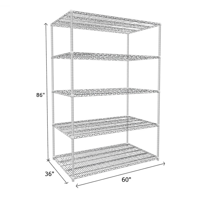 NSF Certified Chrome Wire Shelving Starter Unit