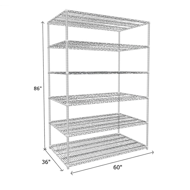 NSF Certified Chrome Wire Shelving Starter Unit