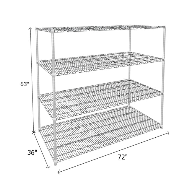 NSF Certified Chrome Wire Shelving Starter Unit