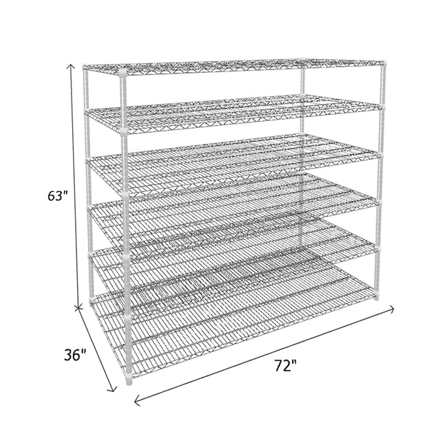 NSF Certified Chrome Wire Shelving Starter Unit