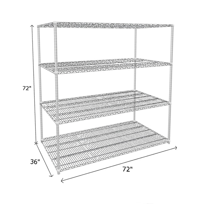 NSF Certified Chrome Wire Shelving Starter Unit