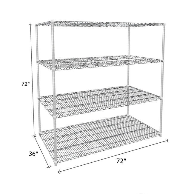 NSF Certified Chrome Wire Shelving Starter Unit