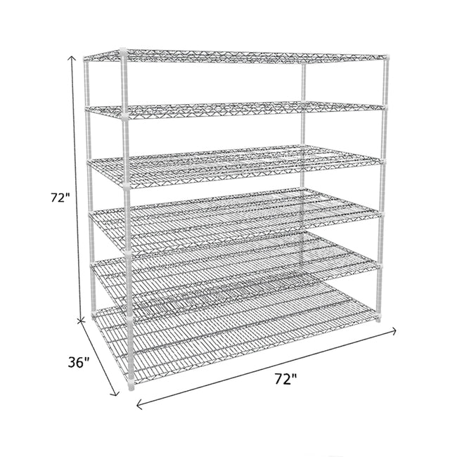 NSF Certified Chrome Wire Shelving Starter Unit