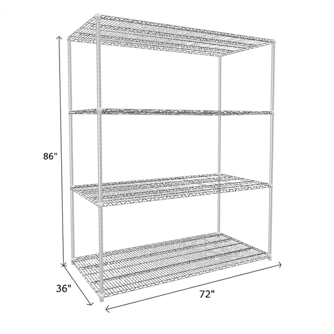 NSF Certified Chrome Wire Shelving Starter Unit