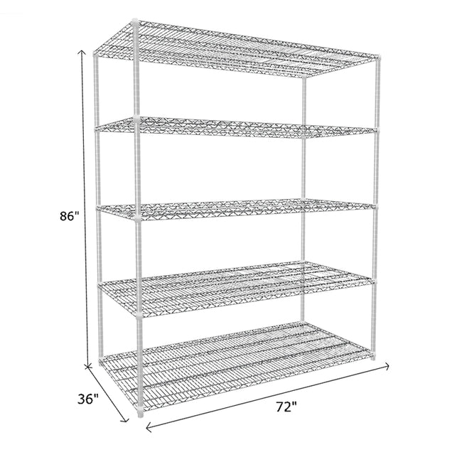 NSF Certified Chrome Wire Shelving Starter Unit