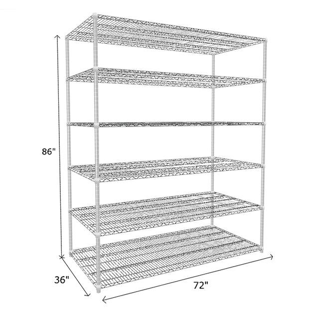 NSF Certified Chrome Wire Shelving Starter Unit