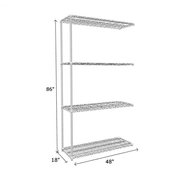 NSF Certified Chrome Wire Shelving Add-On Unit