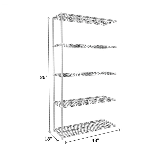 NSF Certified Chrome Wire Shelving Add-On Unit