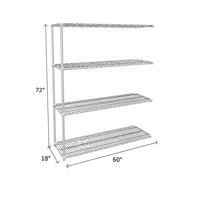 NSF Certified Chrome Wire Shelving Add-On Unit